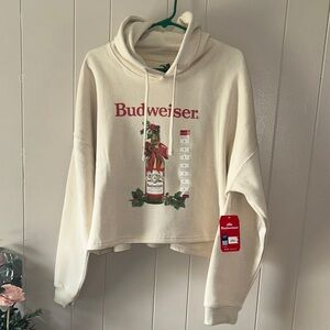 Budweiser Cream Hoodie with Red Logo